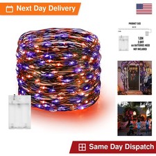 Dazzle Bright 20FT 60 LED Halloween Fairy String Lights Purple Orange Battery