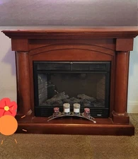 Electric Fireplace with Realistic Flame and Mantel Freestanding Space Heater