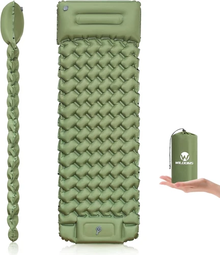 Sleeping Pad for Camping - 4” Thick Inflatable Camping Mattress with Built-In Pu