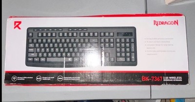 Redragon BK-7367 Wireless Membrane Keyboard Black, 10 Multimedia Keys, QWERTY
