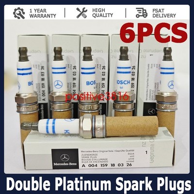 6x OEM YR7MPP33 Spark Plugs For Mercedes Double Platinum GERMANY OEM US