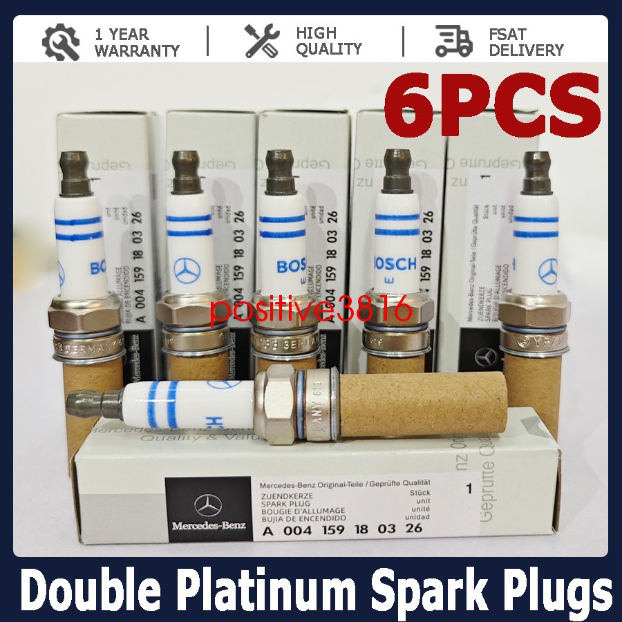 6x OEM YR7MPP33 Spark Plugs For Mercedes Double Platinum GERMANY OEM US