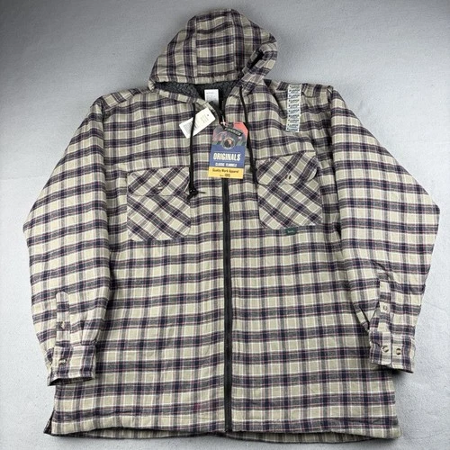 Berne Apparel Sherpa Lined Hooded Flannel Jacket Plaid Men's XL NWT - product listing photo