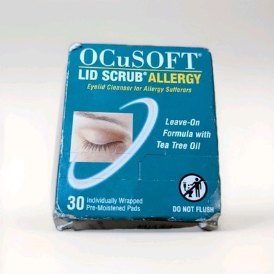 Ocusoft Lid Scrub Allergy Eyelid Cleanser 30 Pads Exp 11/2026