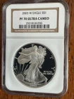 2003 W AMERICAN SILVER EAGLE NGC PF70 ULTRA CAMEO