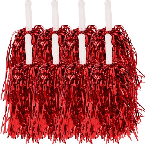 SUPVOX Pompons Cheerleading Pailletés – Lot De 14, Couleurs Aléatoires, Anneau Lisse, 35 Cm
