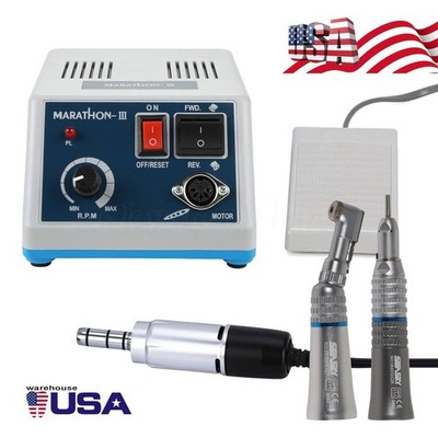 Dental For Marathon Electric Micromotor /Contra Angle Straight Handpiece/10*Burs