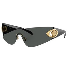 Versace VE 2280 100287 Dark Grey Plastic Shield Sunglasses Grey Lens