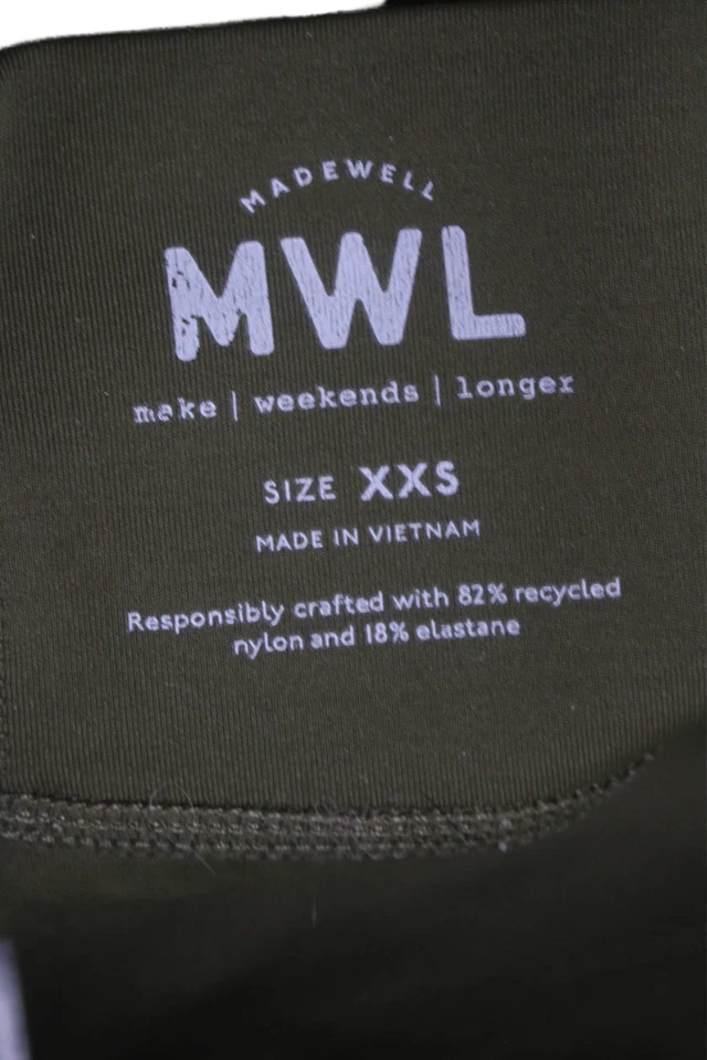 Madewell MWL Mujer Elastizado Tiro Medio Ropa Activa Tobillo Leggings Verde Talla XXS Foto 4 de 4