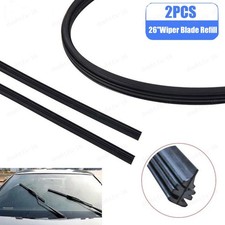 2Pcs 26'' 6mm Universal Car Bus Silicone Frameless Windshield Wiper Blade Refill