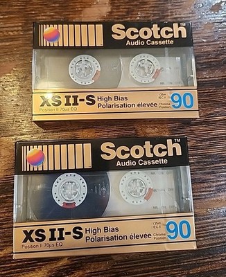 Lot of 2 SCOTCH XS II-S 90 PREMIUM HIGH BIAS TYPE II BLANK AUDIO CASSETTE TAPES