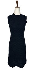 Banana Republic Crochet Mini Dress Womens 2 Sleeveless Sheath Lined Zip Black