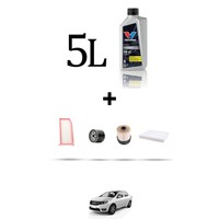 Hoffcar Wartungsset 4 Filter Und 5L ÖL FüR Dacia Logan II 1.5 Dci 55Kw Ab 201