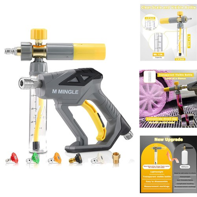 #ad Concentrate Foam Cannon with Pressure Washer Gun 5 Nozzle Tips 1 4 Quick Connect $47.99