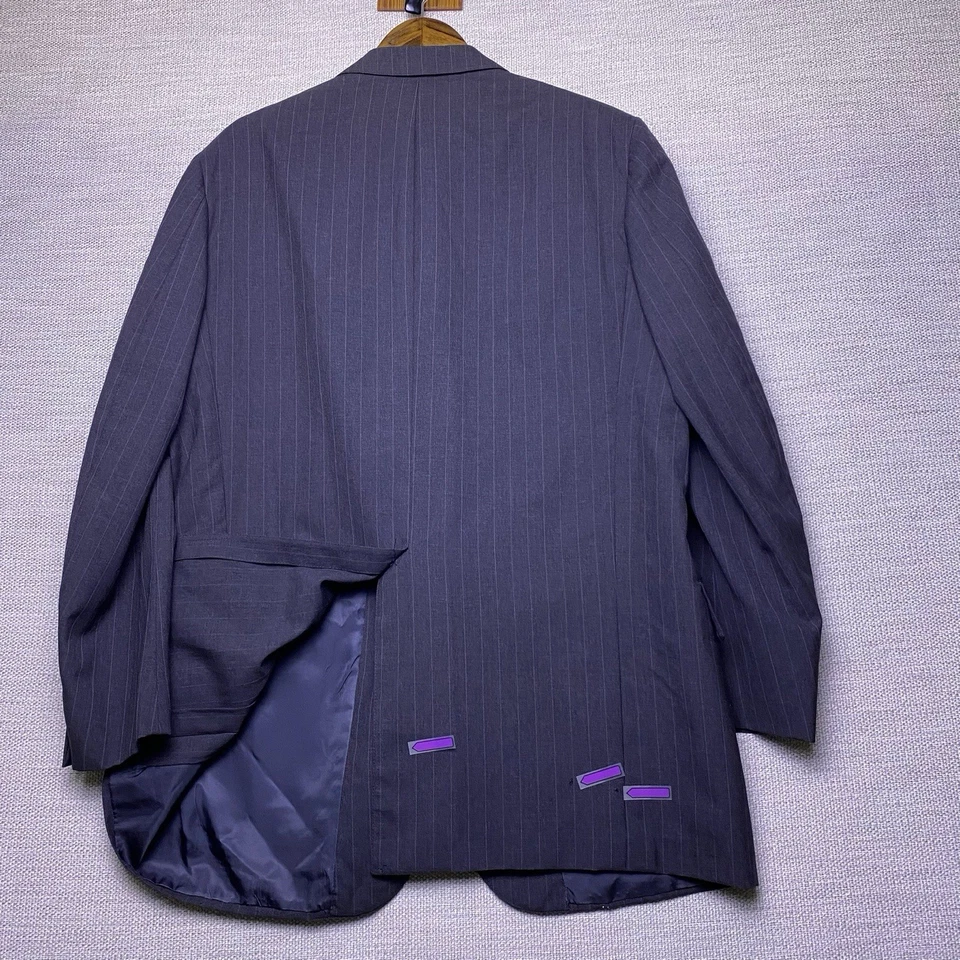 80s Brooks Brothers Golden Fleece Suit 2 Piece 46L (41x30) 3/2 Gray Striped FLAW - Image 3 of 4