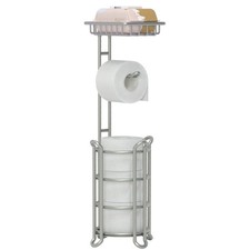 Toilet Paper Holder Stand Bathroom Tissue Dispenser Holders Rack Free Standin...