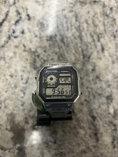 Casio AE1200WHD-1A Men's Stainless Steel World Time 5 Alarms Chronograph Watch