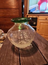 Green to Clear Crackle Glass Vase Pontil, Blenko ? 6.5" x 5"