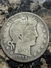 1892 Barber Half Dollar, First Year Of Issue, better date, free shipping