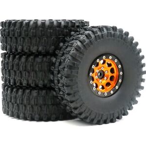 4pcs RC 1.9 Super Swamper Crawler Tires Tyre 120mm & Alum 1.9 Beadlock Wheel Rim