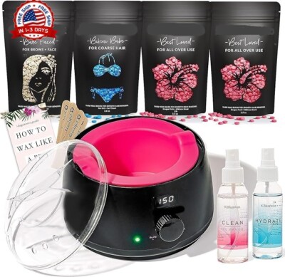 Olla Calentador de Cera Para Depilar Depilatoria Depiladora Kit