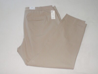 NWT Crown & Ivy Khaki Essentials Plus Size Fly Front Bi-Stretch 22W