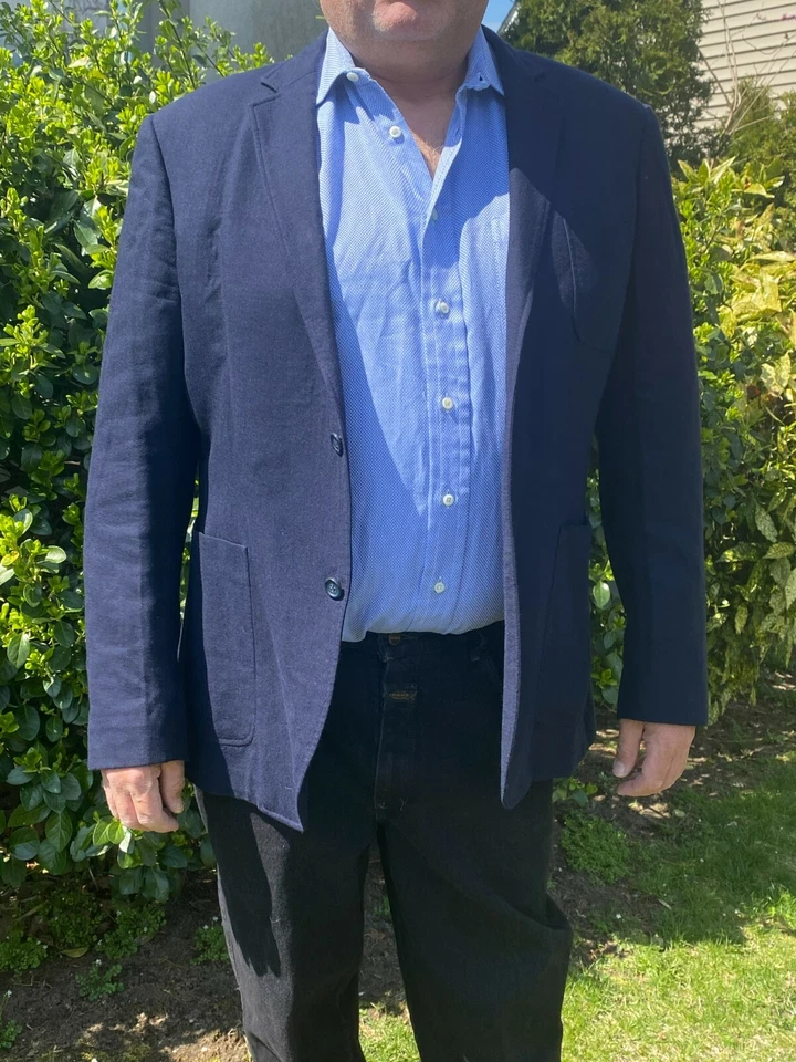 CHAQUETA BLAZER ABRIGO DEPORTIVO ZANETTI ELEMENTS-LAVORAZIONE SARTORIALI LANA AZUL MARINO 46L Foto 2 de 4