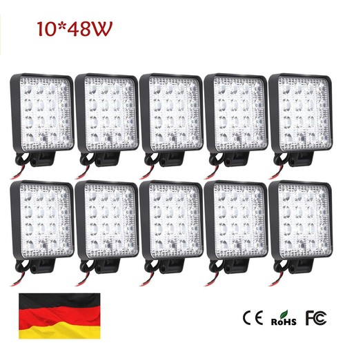 10X 48W LED Arbeitsscheinwerfer Offroad Scheinwerfer fürJEEP Bagger SUV 12V IP67 - Bild 1 von 12