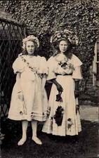 Beverley Cancel Yorkshire Girls Children Fancy Dresses Hats Real Photo Postcard
