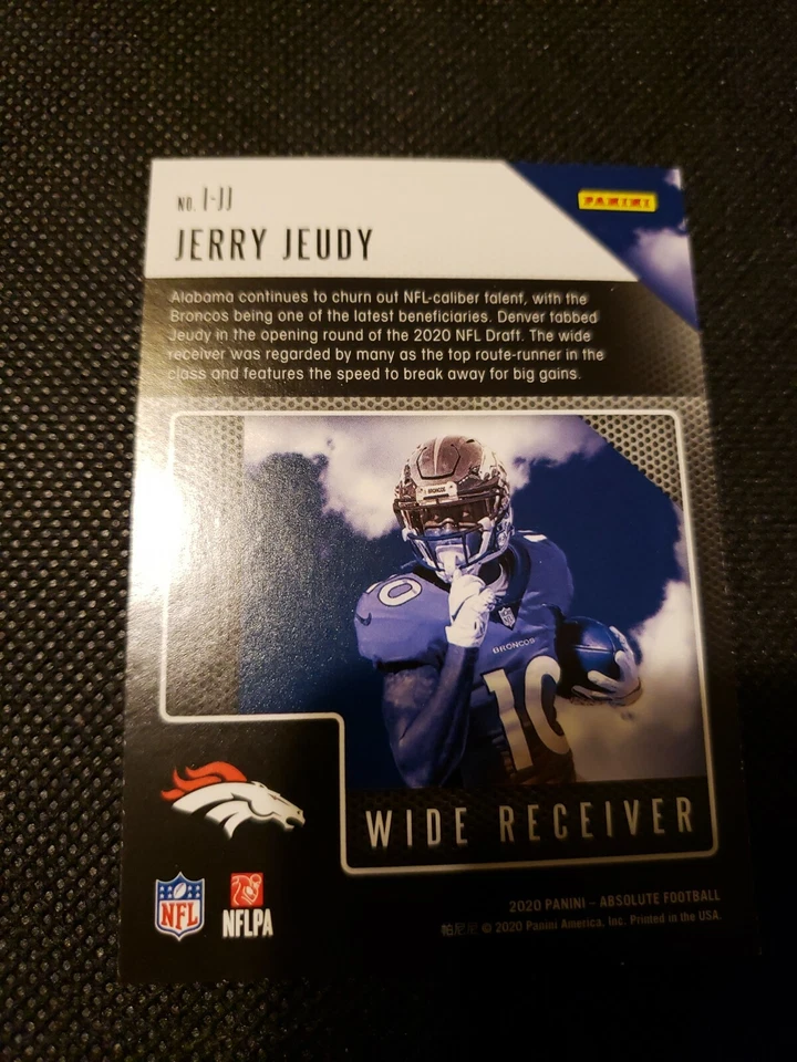 2020 Panini Absolute Jerry Jeudy RC Introductions Insert Rookie Broncos i-jj - Image 2 of 2