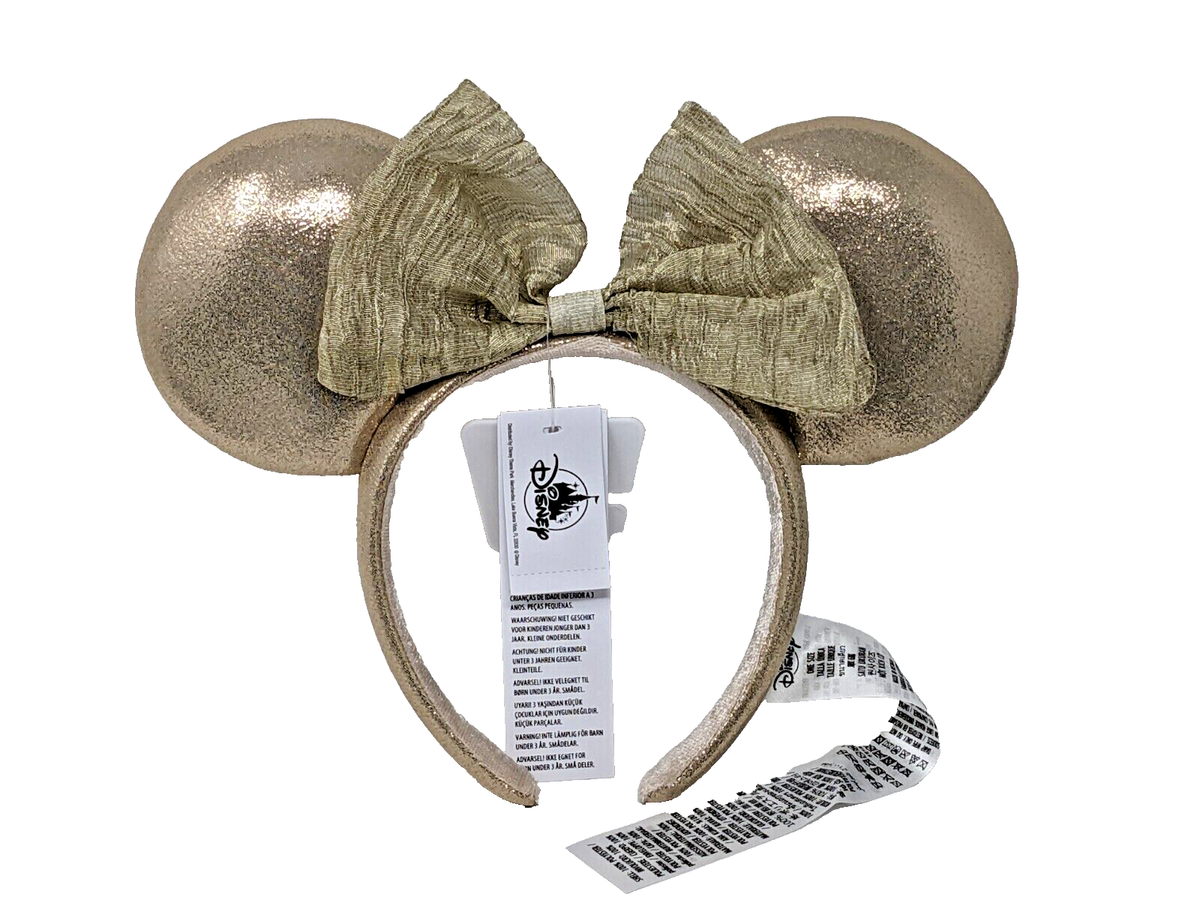 2022 Disney Parks Almond Pearl Oatmeal Fabric Bow Minnie Mouse Ears Headband New Copper and Almond Pearl Ear Headbands Available at  main image 4