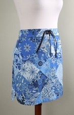 RIP SKIRT NWT Floral Patchwork Blues Casual Board Skirt Size XL