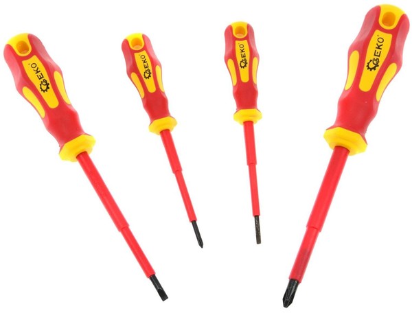 Elektriker Vde Schraubendreher Set 4-Tlg. Isoliert Elektro Schraubenzieher Satz-image