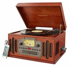 Entertainment Center AM/FM Radio CD Record Player Turntable Vintage Retro Style