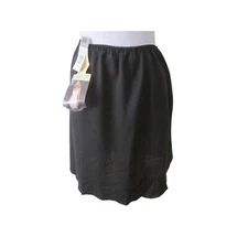 NWT VASSARETTE Black 18" Half Petti Slip # 11-010 Sz M