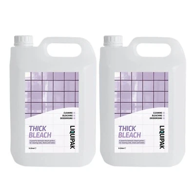 Liquipak Thick Bleach 10L - Thick Household Bleach, Multipurpose 5% Bleach, 10L