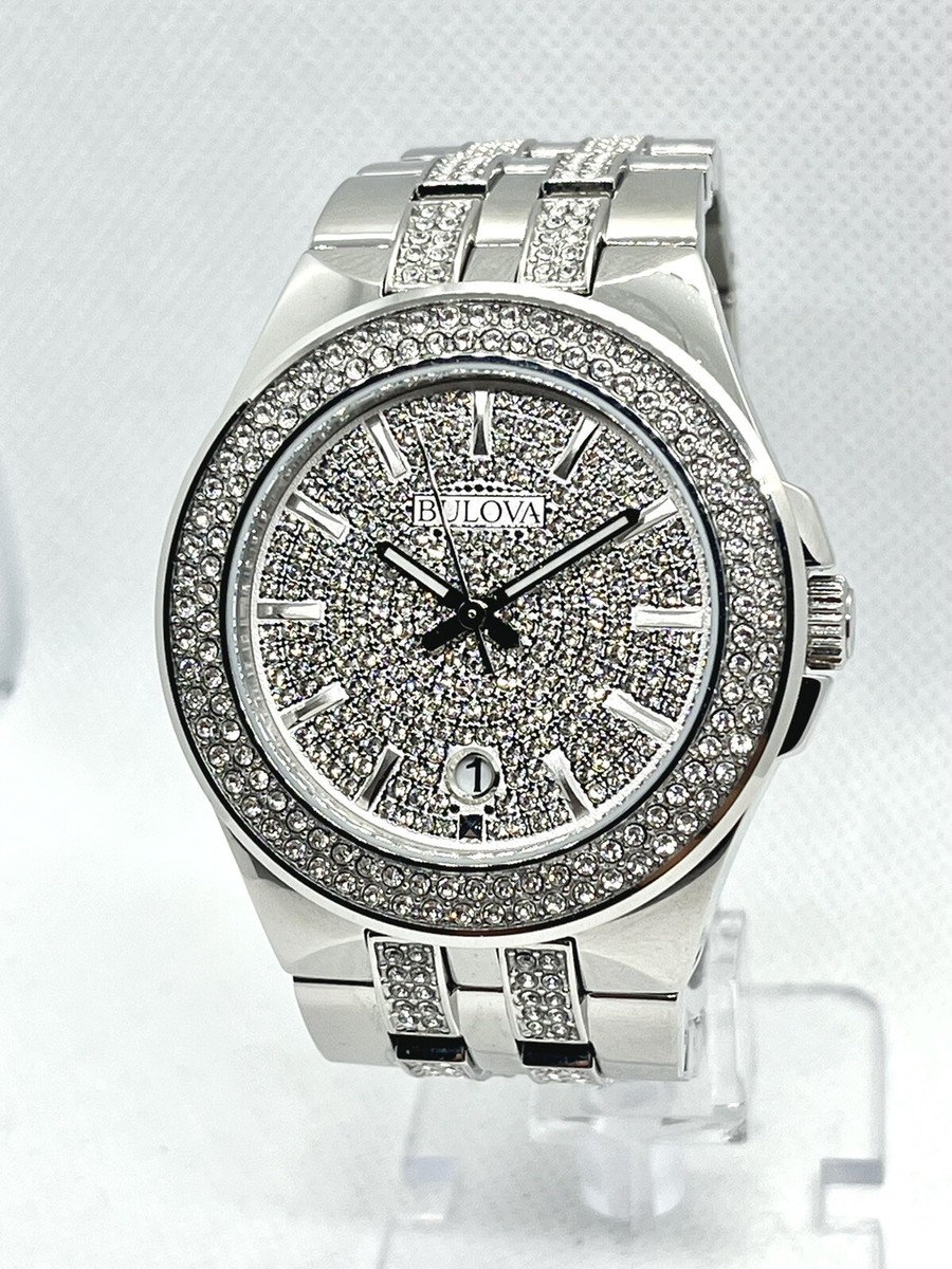 NWT Bulova Swarovski Crystal Pave Men\'s Watch Bulova Yellow Gold Tone Crystal Collection Men main image 2