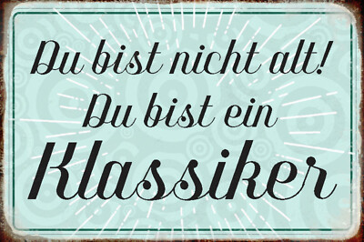 Holzschild 20x30 Du bist nicht alt ein Klassiker Spruch Tafel  Wand Deko Bar Kne