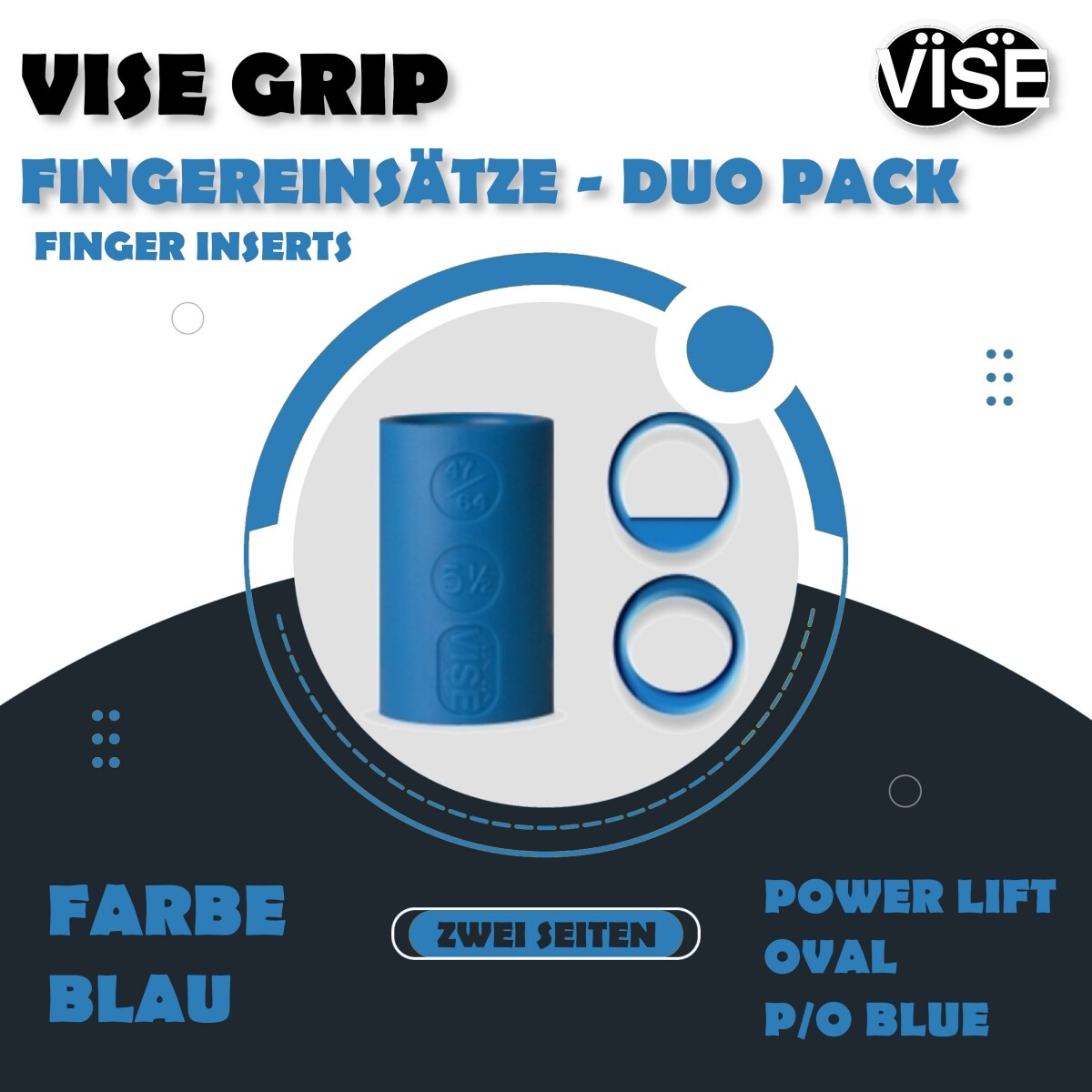 Vise Grip - Bowling-Zubehör - Fingereinsatz - Power Lift/Oval - Duo Pack - Blue