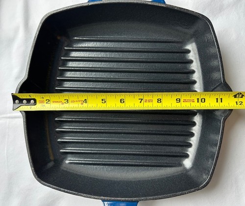 Swiss Diamond cast iron square grill pan 10.25 inch Enamelled Navy Blue New - Picture 16 of 17