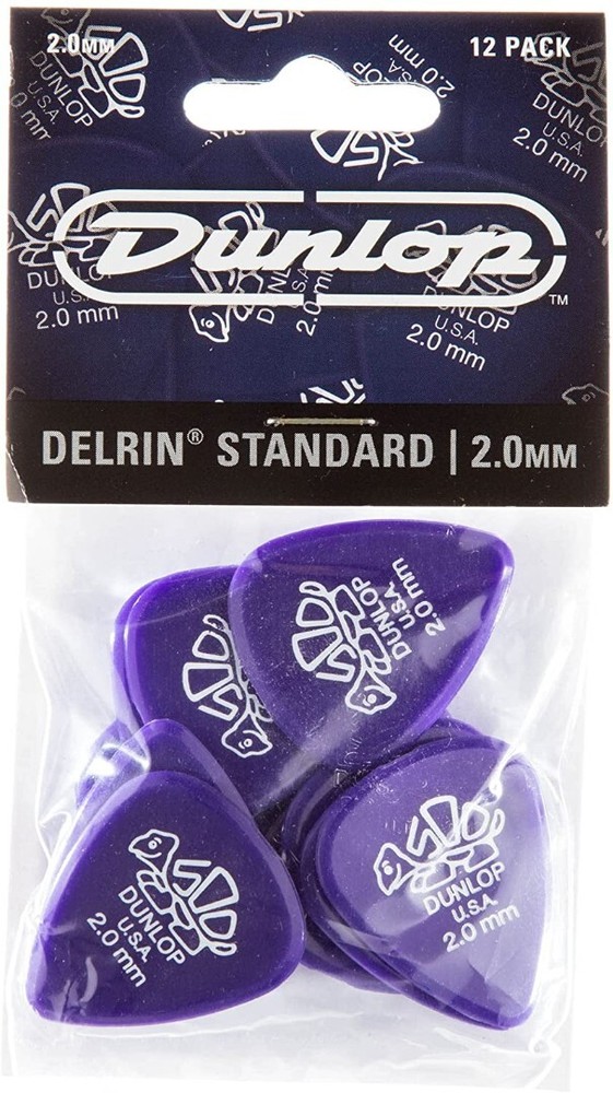 Dunlop 41P2.0 Delrin, Purple, 2.0mm,  Guitar Picks12 Piece Player's Pack
