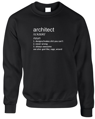 Architect Definition Herren Sweatshirt lustig Witz Geschenk Geburtstag Bauarbeiter Job 