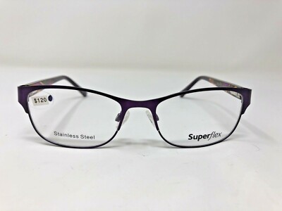 Superflex Eyeglasses Frame SF-520 C.3 52-17-140 Violet Tortoise Full Rim EQ72