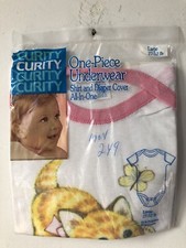 vintage curity one piece underwear shirt and diaper cover size large 80s NOS