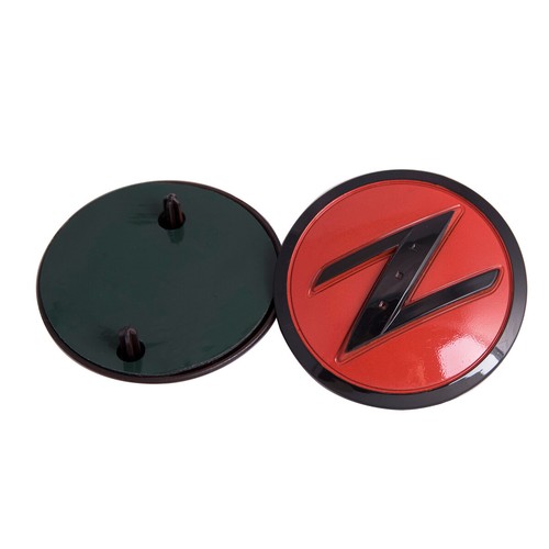 2x Red Black Mounted Z Logo L&R Fender Emblems for 2003-2009 Fairlady Z33 350Z - Picture 2 of 6
