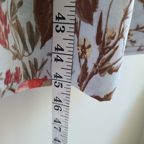 NWT Pants Ellen Tracy Floral L Blue Pull On Wide Leg Spring Summer Hippie Boho - Picture 7 of 13
