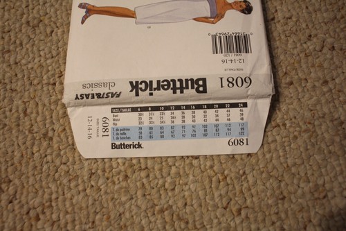 Butterick Pattern 6081 Misses' Loose-Fitting Jacket, Top, Dress & Pants 12~16 UC - Picture 3 of 4