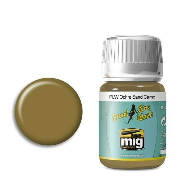 Ammo Mig Jimenez 35ml Panel Line Wash Ochre for Sand Camo - AMIG1622 Ammo Mig Jimenez 35ml Panel Line Wash Ochre for Sand Camo - AMIG1622