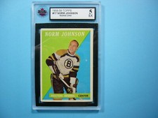 1958/59 TOPPS NHL HOCKEY CARD #17 NORM JOHNSON ROOKIE RC KSA 5 EX NICE!! 58/59. rookie card picture