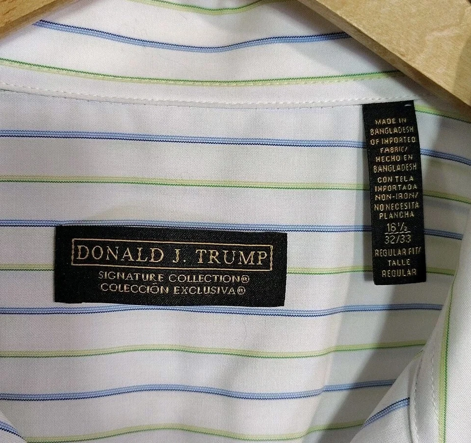Camisa de vestir vintage a rayas de la colección Donald Trump Signature talla 16,5 32/33  Foto 4 de 4